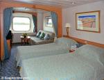 ID 2830 AURORA (2000/76152grt/IMO 9169524) - An outside twin cabin with large picture window. A similar interior cabin has a large picture mirror in place of a window.